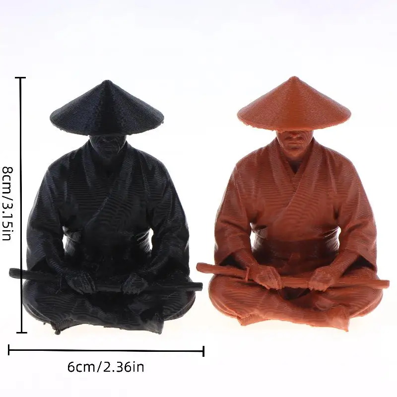 3D Printed Fine Detailed Samurai Statue Meditating Sword-Wielding Art Craft Unique Gift for Samurai Culture Enthusiasts