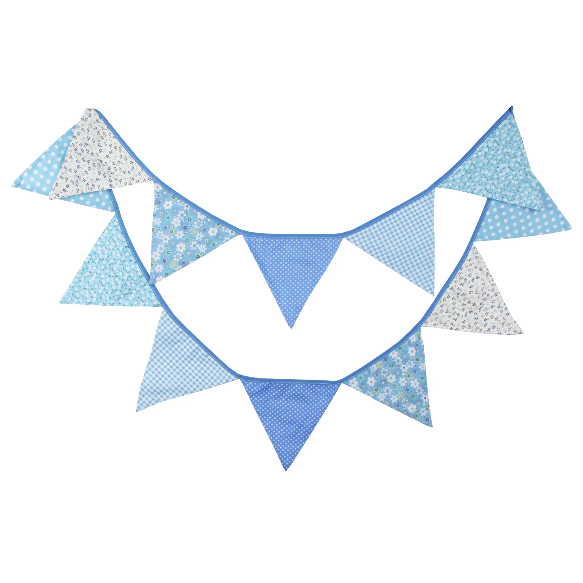 3.2M Multicolor Fabric Bunting 12 Pennant Flags Wedding Party Decor Banner Home Baby Shower Carnival Garland