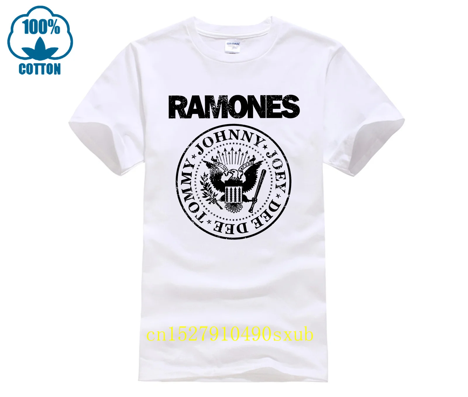 T-Shirt men Ramone Logo Shirt Retro Vintage White Punk Rock Clash Men Short Sleeve T-Shirt