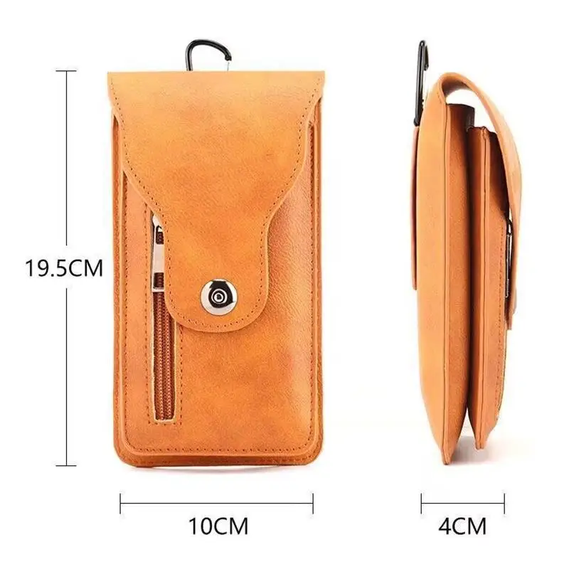 Fashion Leather Male Waist Pack Phone Pouch Bags Waist Bag Men\'s Belt Bag Multifunctional Water Proof Waist Bag Crossbody Bags