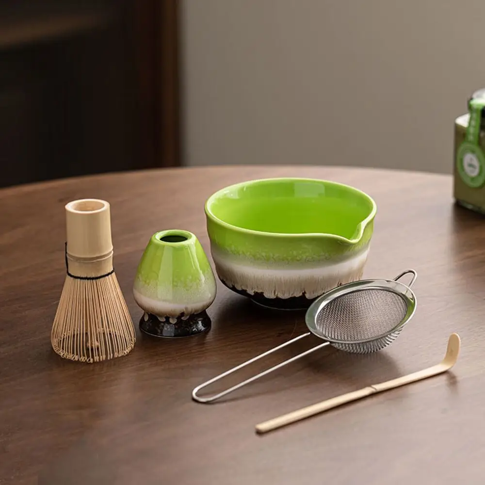 5Pcs/Set Pouring Spout Japanese Matcha Tea Set Reusable Chasen Tea Sticks Traditional Matcha Gift Matcha Scoop Easy To Clean