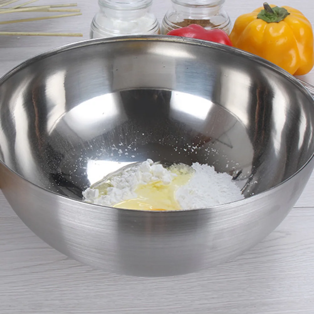 

Stainless Steel Salad 20X9Cm Deep Mixing Bowl For Egg Beating Marinating Sauces Large Capacity Fruit Vegetable Serving Bowl