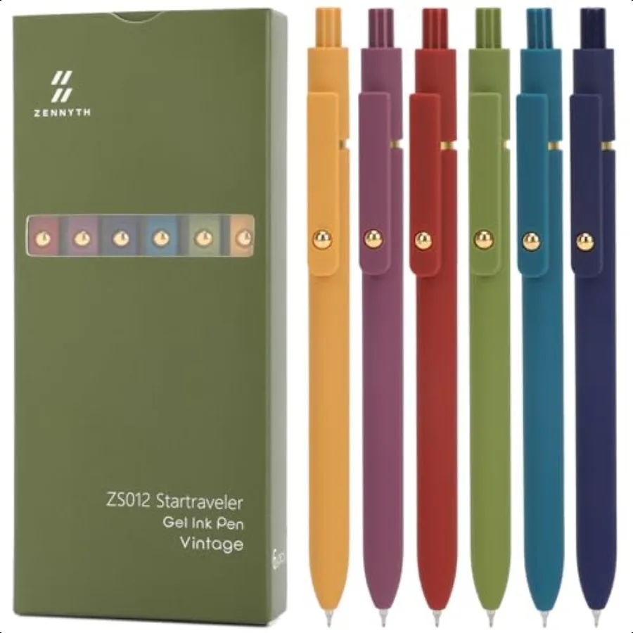 

Гелевые ручки 6 шт. 0,5 мм, быстросохнущие черные чернильные ручки, гладкие ручки для письма с тонкими точками, аксессуары для офисного стола для женщин, 6 шт., черные чернила