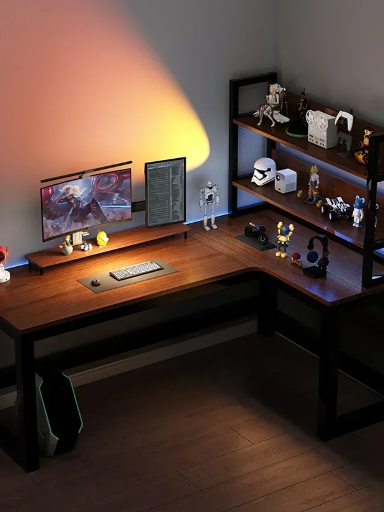 Bureau d'ordinateur d'angle pour la maison, table de chambre à coucher moderne simple, établi, bureau d'écriture pour étudiants