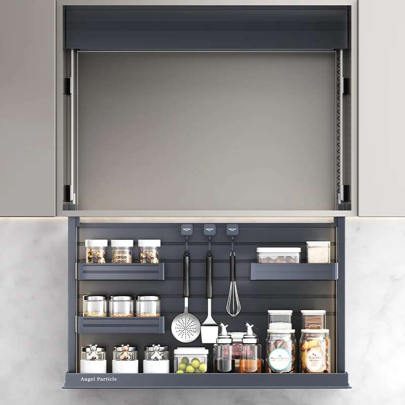 Smart Kitchen Adjustable Lift Wall Cabinet Electric Drop Basket