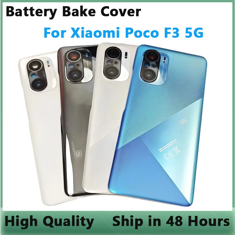 

New For Xiaomi Poco F3 5G Battery Cover, Gorilla Glass Back Cover , Replacement Rear Housing Door With CE Adhesive