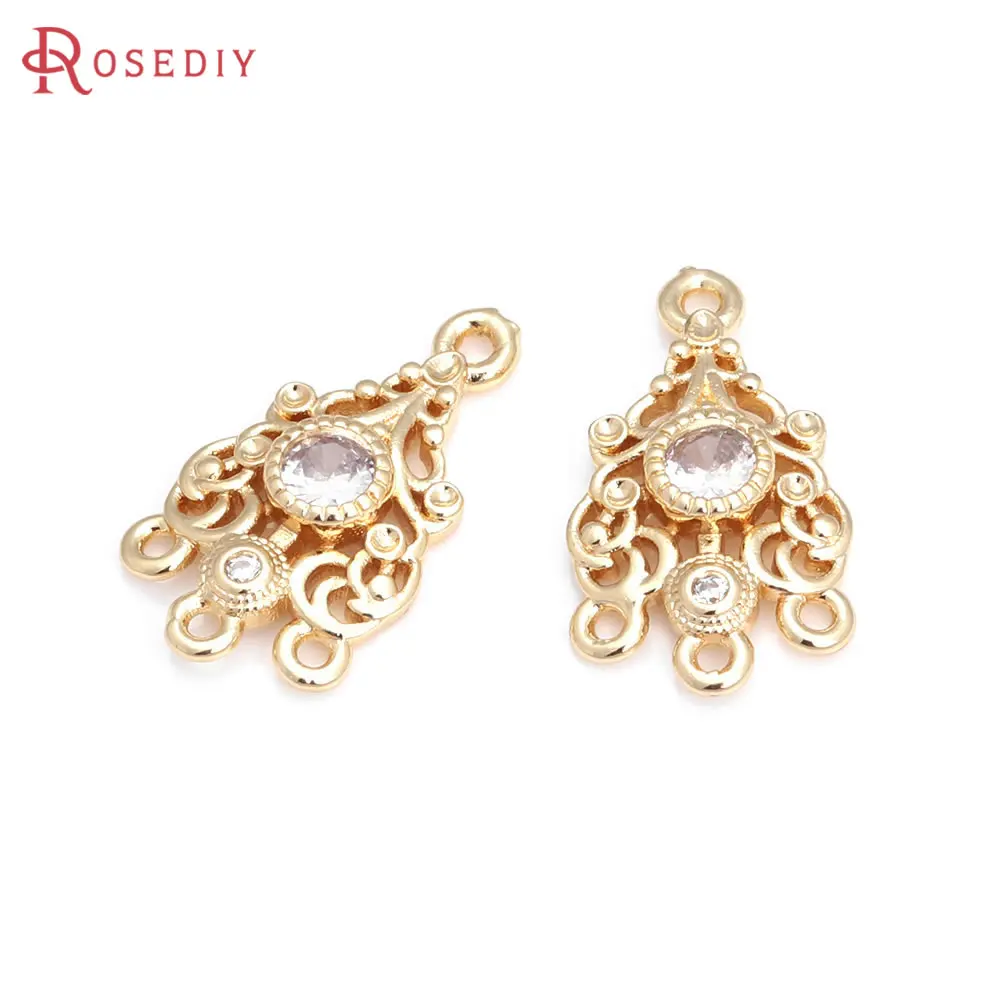 High Quality 18K Gold Color Brass and Zircon More Style Earrings Connect Charms Pendants Jewelry Making Diy Findings Accessories
