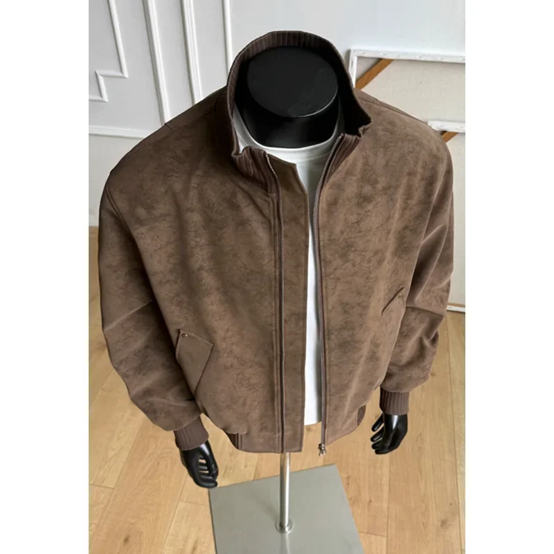 Men's 2026 New Spring and Autumn American-Style Tie-Dye Trendy Leather Jacket, Youth Loose Casual Coat, Versatile Outerwear