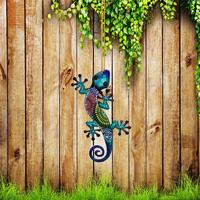 Gecko Wall Art Lizard Outdoor Decoration Colorful Acrylic Gecko Wall Decor Set for Home Garden Vibrant for Indoor for Room