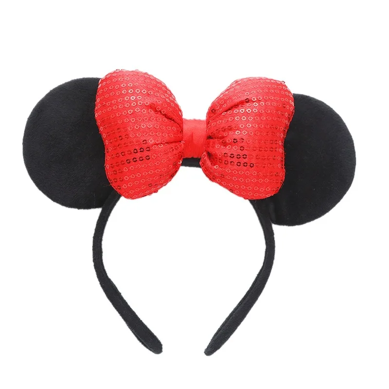 Disney headband Mickey Minnie LED Headwear Glow Party Supplies 3D Glitter Bowknot Festive party favors Halloween Xma headband