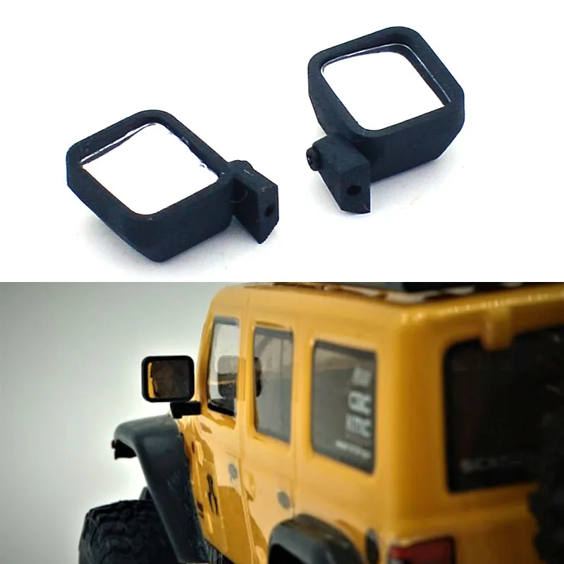 2pcs Simulation Metal Lens Rearview Mirror for 1/24 RC Crawler Car Axial SCX24 AXI00002 AXI00005 JEEP Wrangler Upgrade Parts