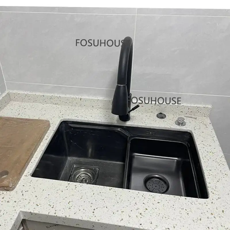 

American 304 Stainless Steel Sinks Kitchen Furniture Wash Vegetable Sinks Black Nano Multifunction Food Grade Kitchen Sinks g