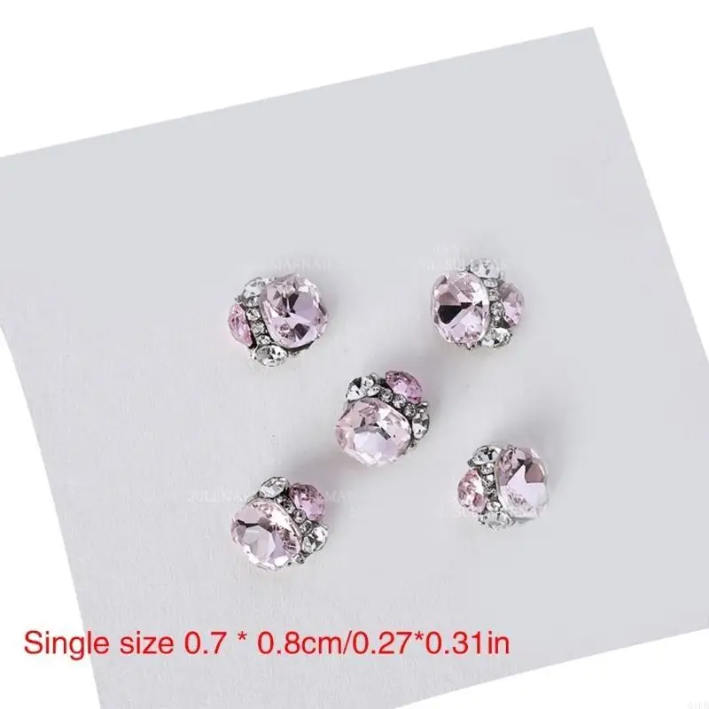 Q1FB Pack of 5 Rhinestones Charms Crystal Nails Art Decoration