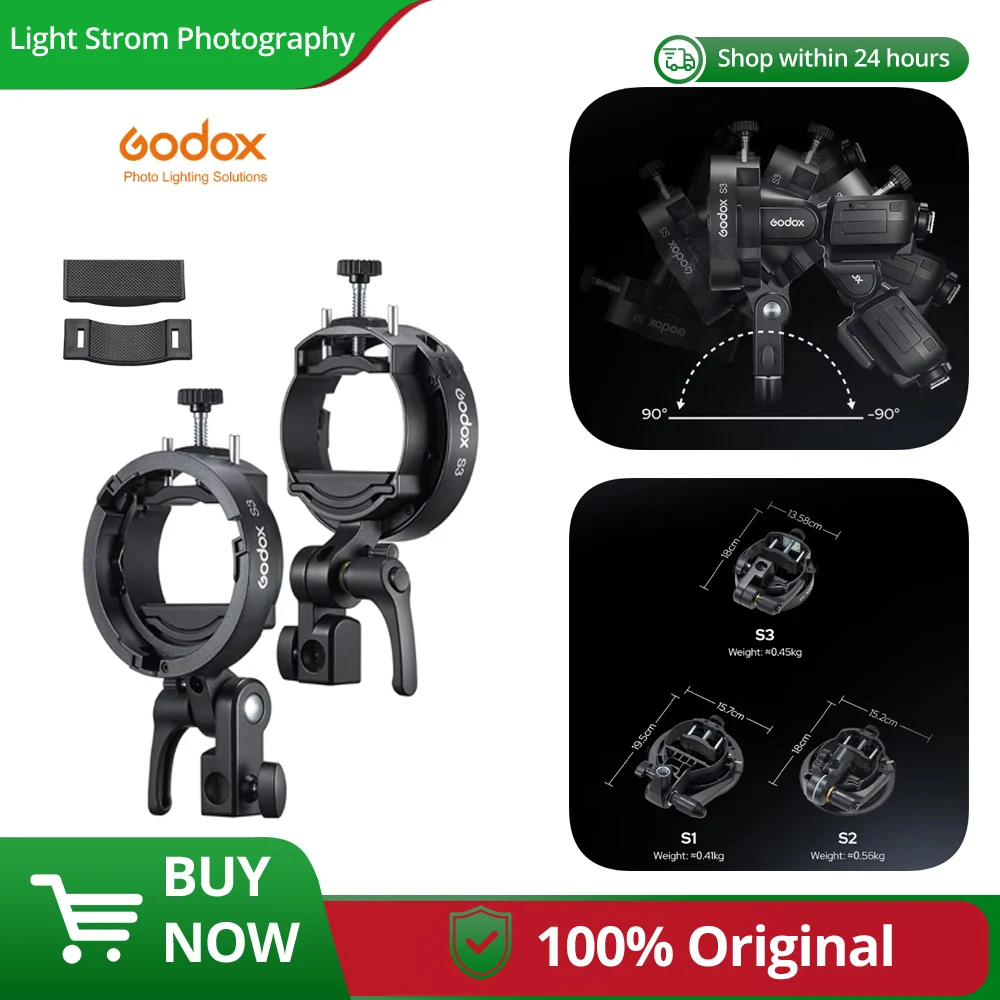 Godox Halter Halterung für Godox V1 V860 AD200 AD100PRO AD300PRO Speedlite Blitz Snoot Softbox S3 Bowens Mount Blitz S-Typ