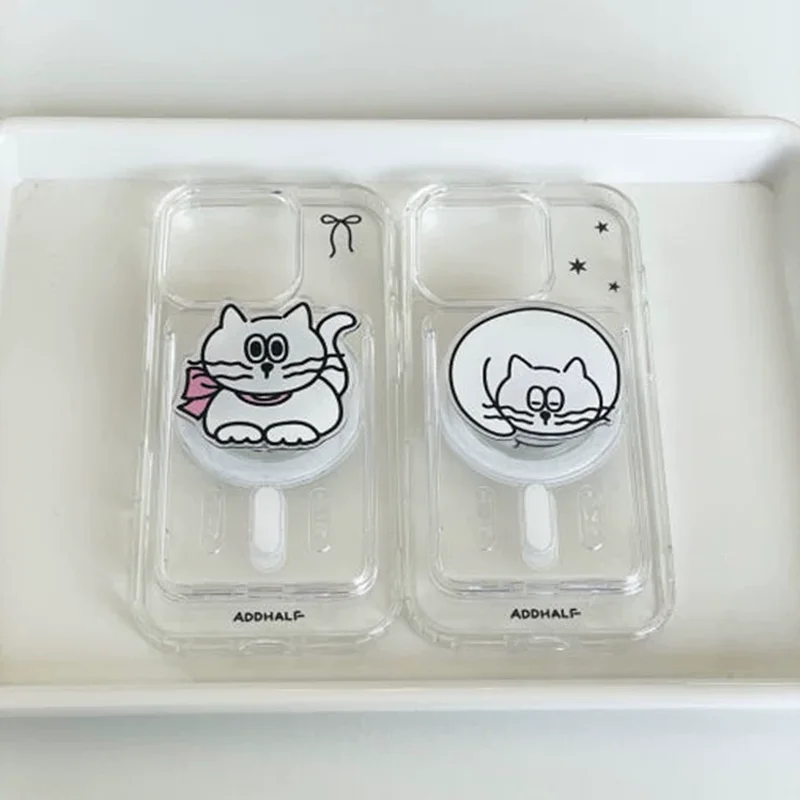 Funda Magnética para Teléfono con Diseño de Gatito Kawaii para iPhone 17AIR 16E 11 12 13 14 15 Pro Max MINI Plus Y2K, Compatible con Carga Inalámbrica