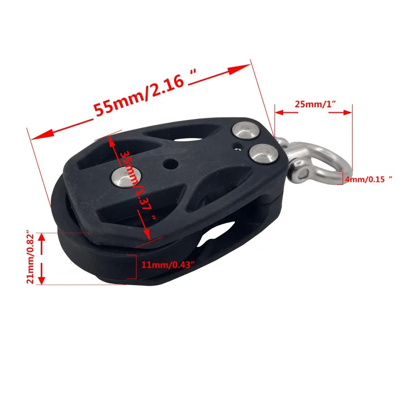 Marine Pulleys and Heavy-duty Nylon Pulleys, Black Nylon Pulleys 8035 Marine Yacht Hardware Accessories