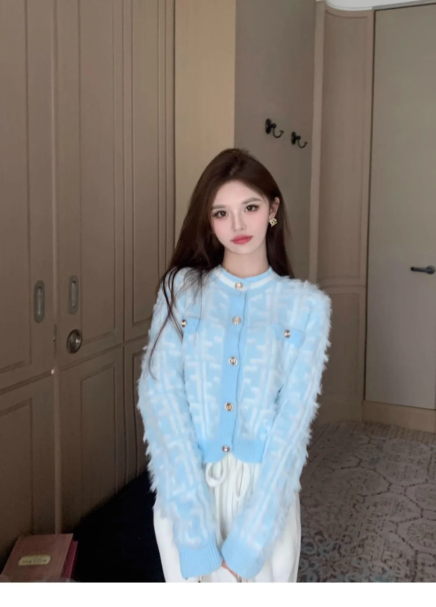 

Sweet Sle Knitted Sweater Jaet Women's Soft Sle ort Sve Long Sve Loose Fit round Ne Thin Winter Outerwear