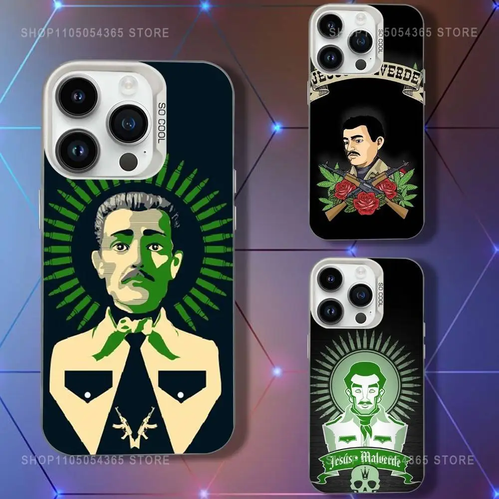 

J-Jesus M-Malverde Phone Case For iPhone 16,15,14,13,12,11,Pro,XS,Max,Plus,Mini,SE White Candy Matte Shockproof Cover