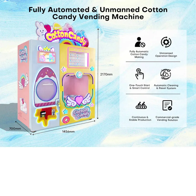 New Marshmallow Vending Multi-plug Commercial Fully Automatic Cotton Candy Machine