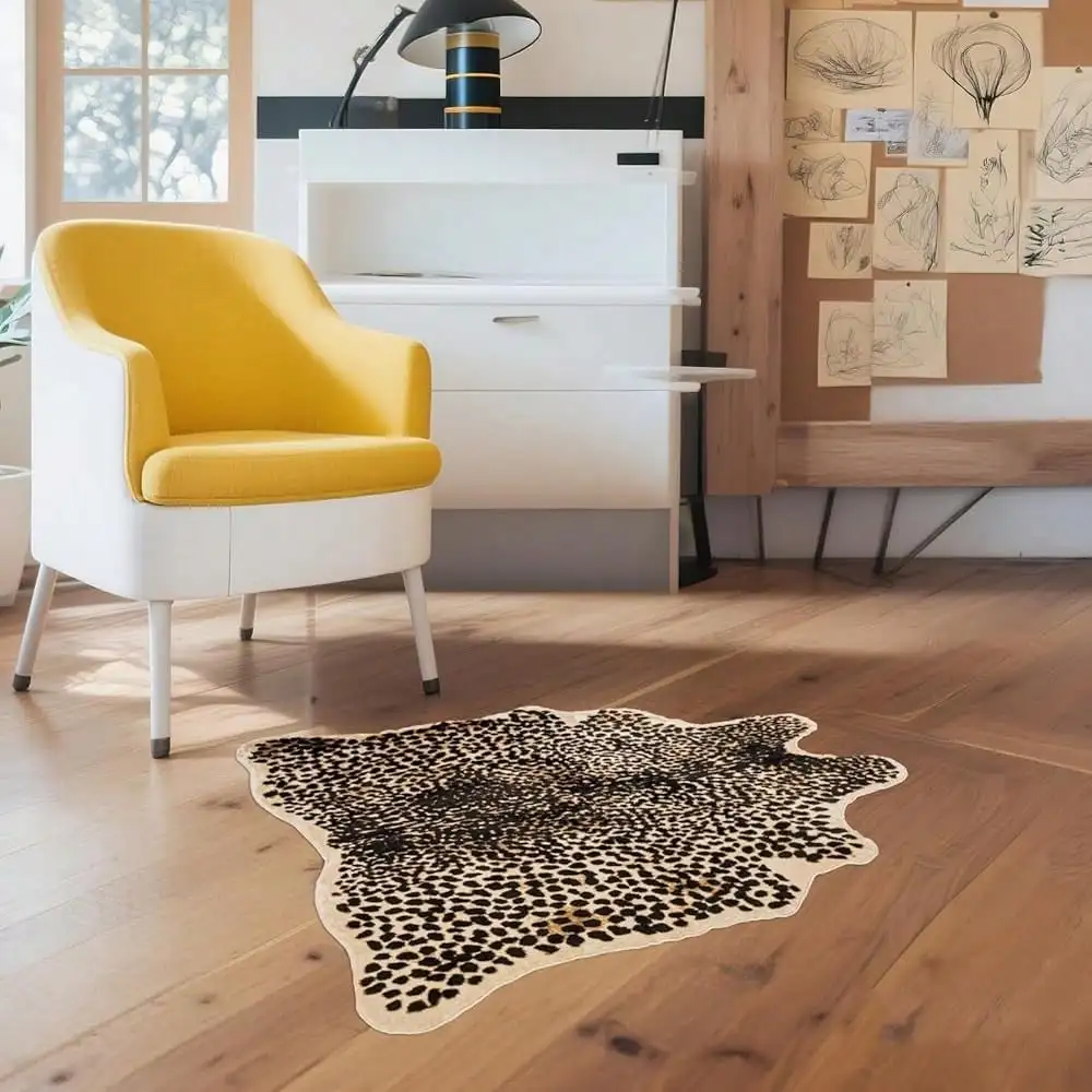 

Base Premium Cheetah Print Rugs, Soft Faux Fur Animal Carpet For Room Bedroom, Living Room, Shaggy Tee
