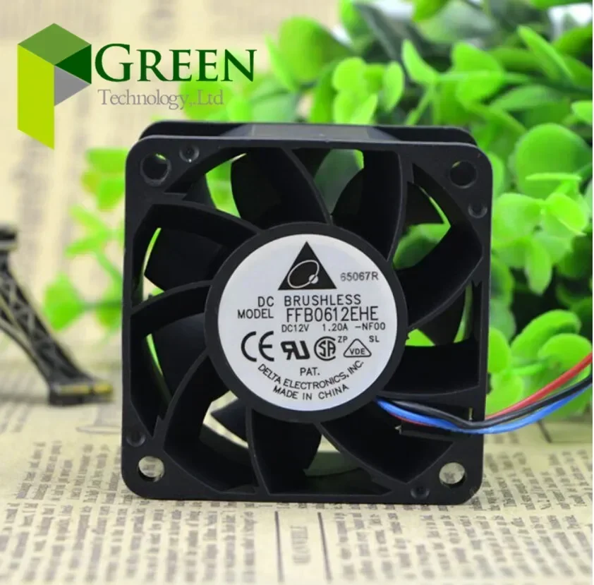 The Original Delta FFB0612EHE 6CM 60mm Server Fan 60*60*38mm 6038 Violent Fan12V 1.2A  3pin 4pin