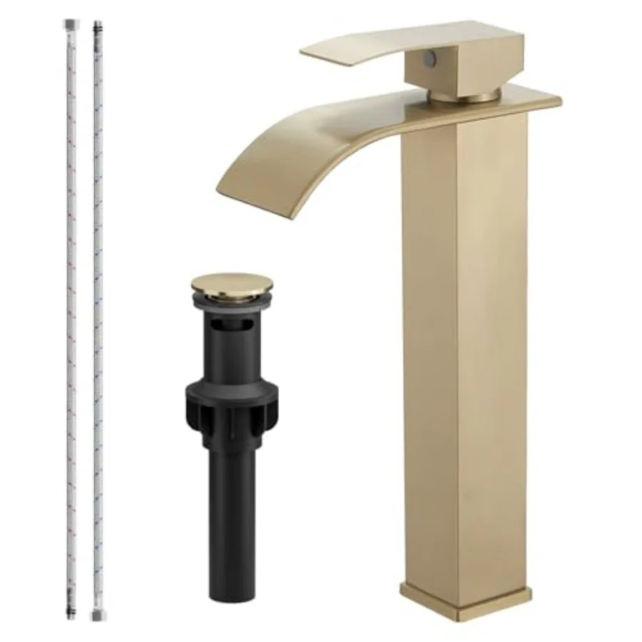 

Смеситель для раковины с изливом-водопадом, высокий, однорычажный, для установки на столешницу, для ванной комнаты, с P-образным изливом