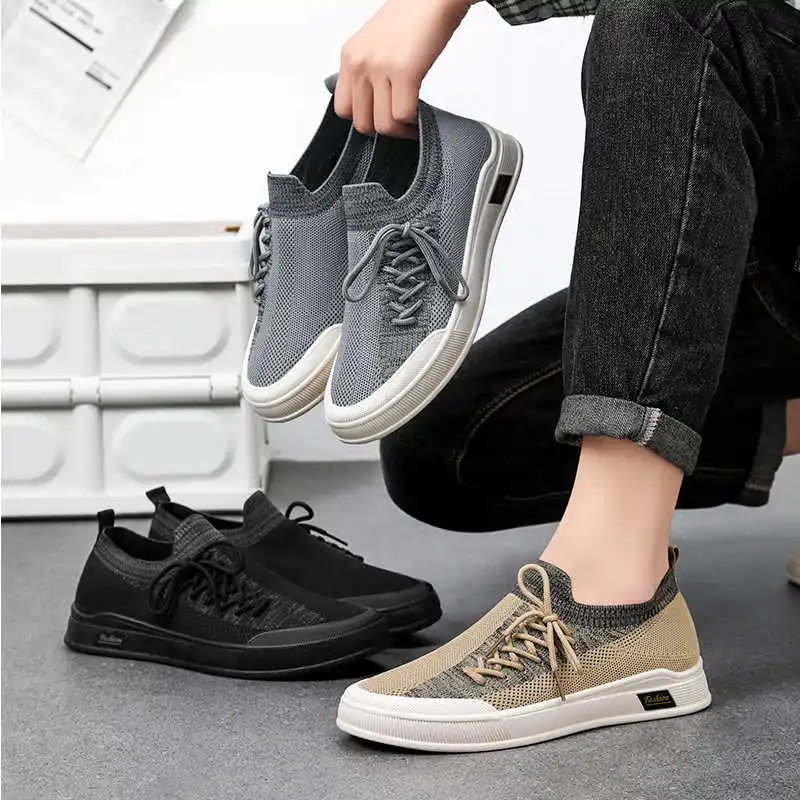 PU Leather Key Height Men's Trekking Sports Shoes Yellow Shoes Hiking Boots Sneakers 2025outdoor Sapateneis Out Class Promo