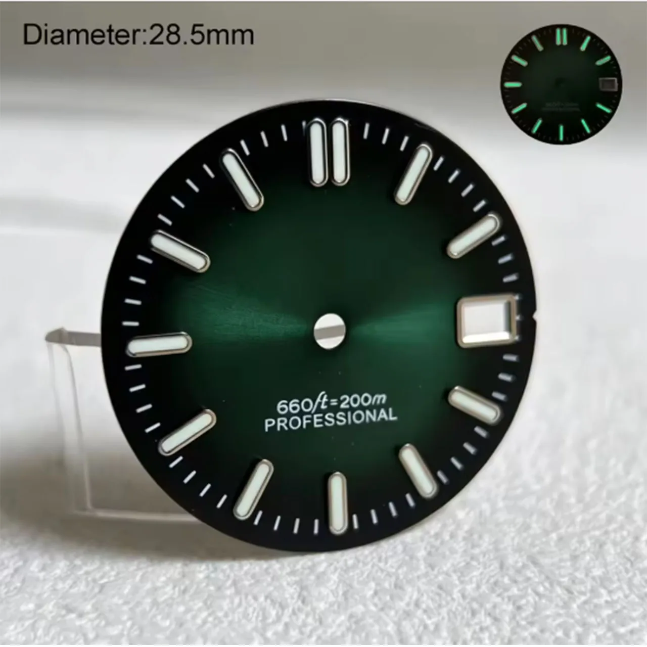 28.5mm Nh35 S Logo Dial Blue Silver Gray Black Sunray Dial For Nh35 Movement Green Lumen Hands Nh35 S Dial Watch Accessories