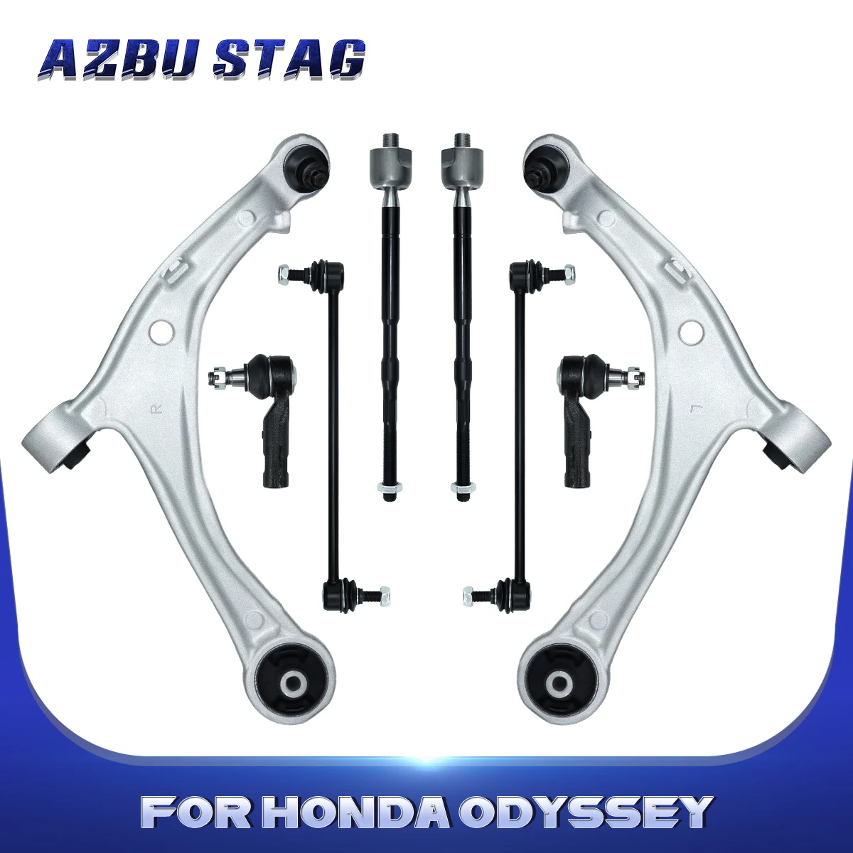 AzbuStag 8Pcs Front Lower Control Arm Tie Rod Sway Bar Link Suspension for Honda Odyssey 2014 2015 2016 2017 51320SHJA02