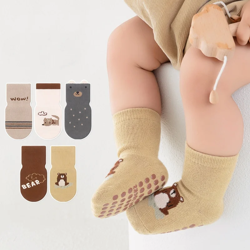 0-5Years Newborn Baby Autumn Winter Cartoon Anti Slip  Floor Socks Cotton Infant Socks For Girls Boys