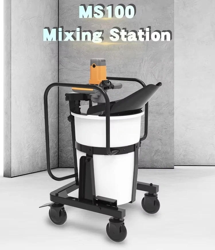 Self-leveling mobile concrete mixing plant, factory supply concrete mixing plant 100L
