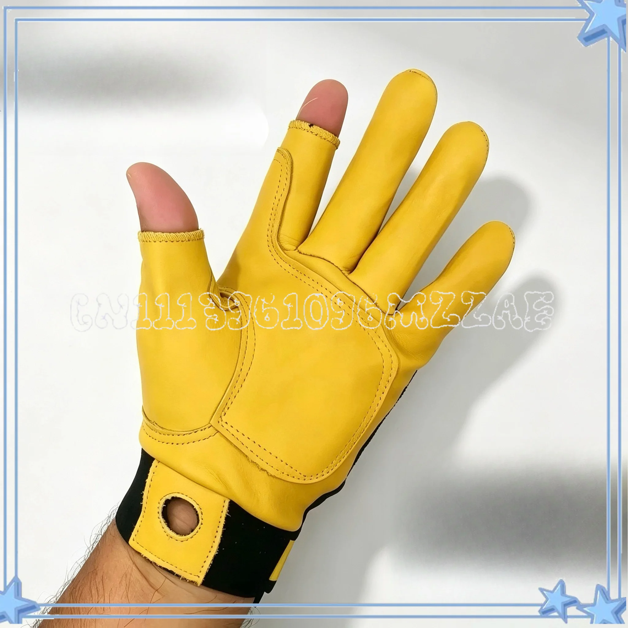 Rope Descending Cliff Descending Cowhide Gloves Open Fingers Caving Mountaineering Cliff Stream