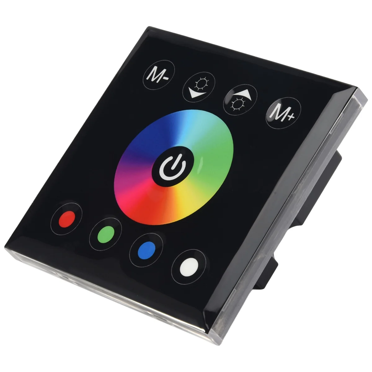 AA25 DC12V-24V RGB / RGBW Wall Mounted Touch Panel Controller Glass Panel Dimmer Switch Controller for LED Strips Lamp Black