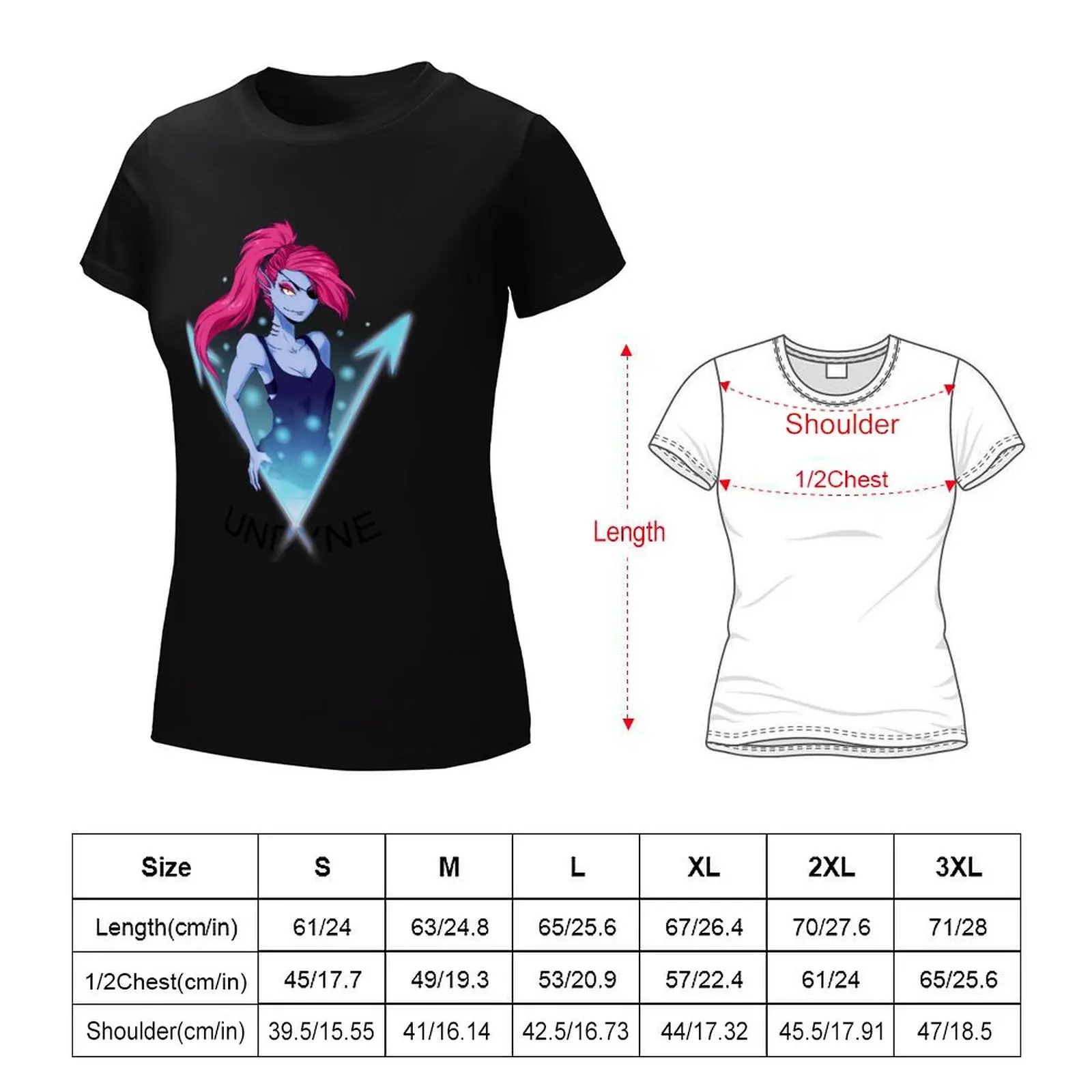 Undyne-Camiseta de manga corta para mujer, tops de verano con estampado animal, camisetas gráficas para niña