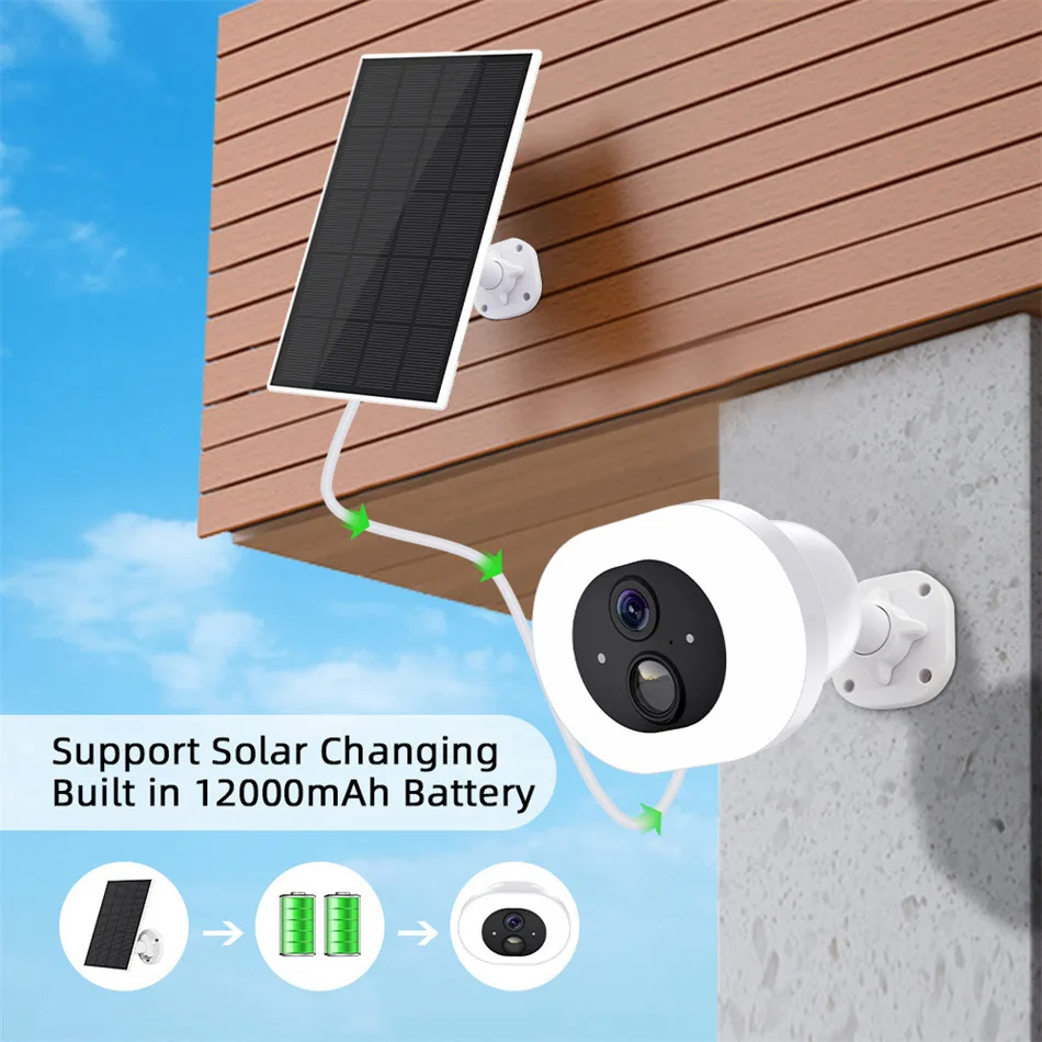 

4MP 1440P iCsee APP Solar Power Wireless WIFI IP Camera Full Color AI Humanoid Detection Home Security CCTV Monitor