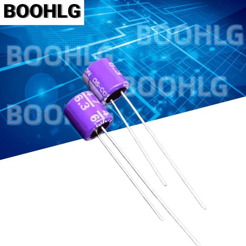 10PCS OS.CON 47uf 6.3V Direct Plug Solid Capacitor 6SA47M 6.3X7MM