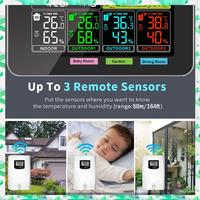 3C Electron Temperature Humidity Wireless Sensor Hygrometer Electronic Digital Thermometer In/Outdoor With Weather Station  Blac