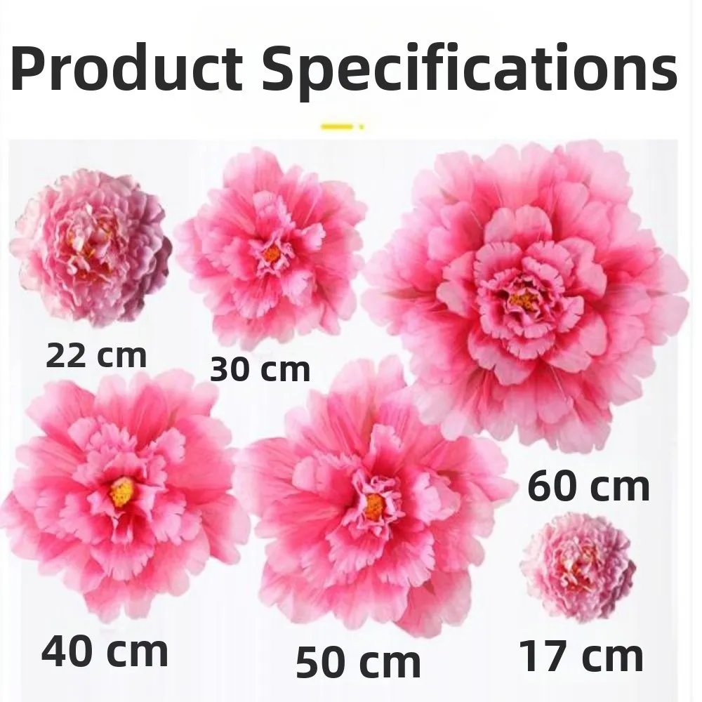 Hand held Peony Dance Performance Props 30/40/50cm DIY Handmade Stage Art Classica Props Children Hand held Choral Flower