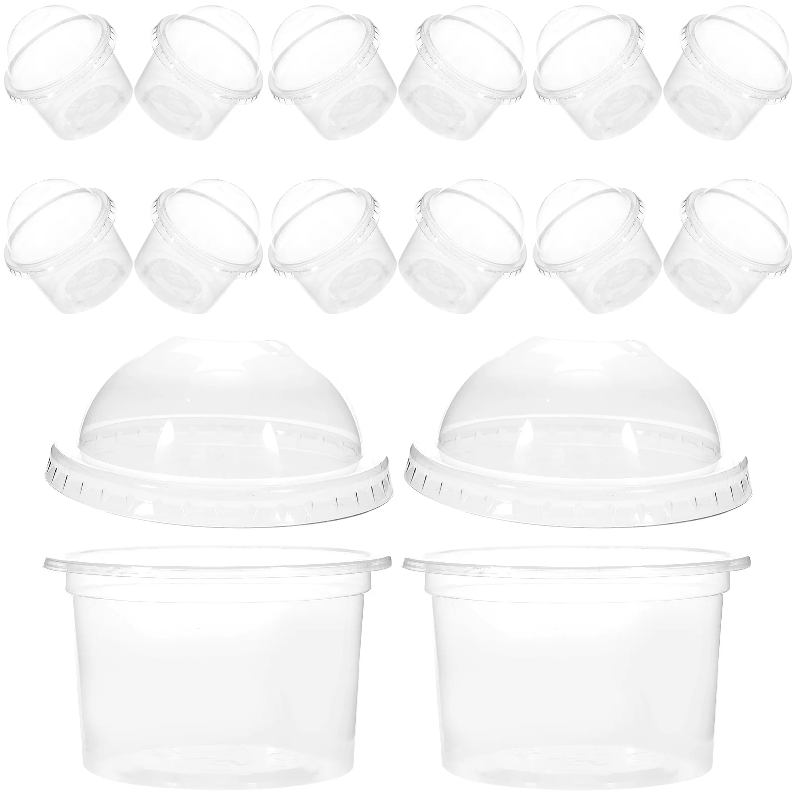 

100 Pcs Butterscotch Pudding Disposable Jelly Cup Package Bowl Plastic Cups with Cover Ice Cream Transparent Dessert Container