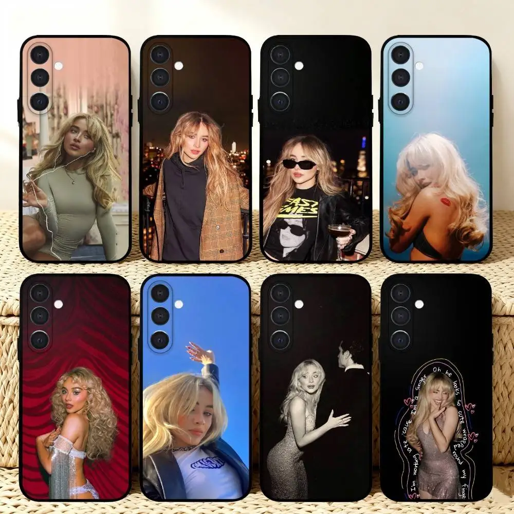 

S-Sabrina S-Singer C-Carpenter Phone Case For Samsung A73,72,71,53,52,51,22,91,80, Soft Black Cover