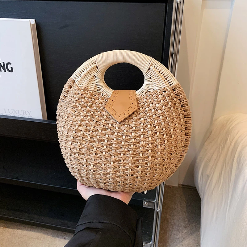 

2026 Spring/summer High Quality Circular Bags Fabric Hollow Out Niche Design Sense Top-Handle Bags Daily Casual Versatile Bags