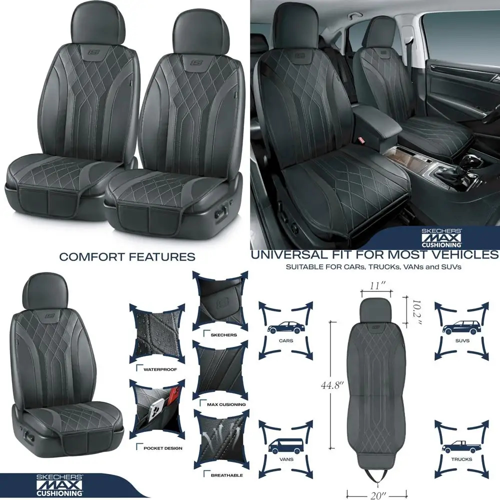 

Амортизирующие чехлы на автомобильные сиденья Skechers MAX, защитные чехлы для автомобильных сидений из пены с эффектом памяти, безопасная подушка безопасности, водонепроницаемая боковая накладка на переднее сиденье