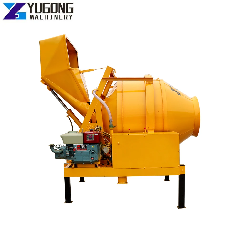 YG Cement Concrete Mixer Self Loading 4 Wheel Diesel Engines 500L Concrete Mixer for Sale