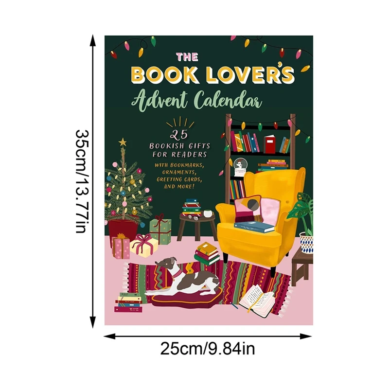 The Book Lover's Advents Calendar,25 Bookish Gifts For Book Lovers Adult, Booklovers Reading Advents Calendar With Gifts