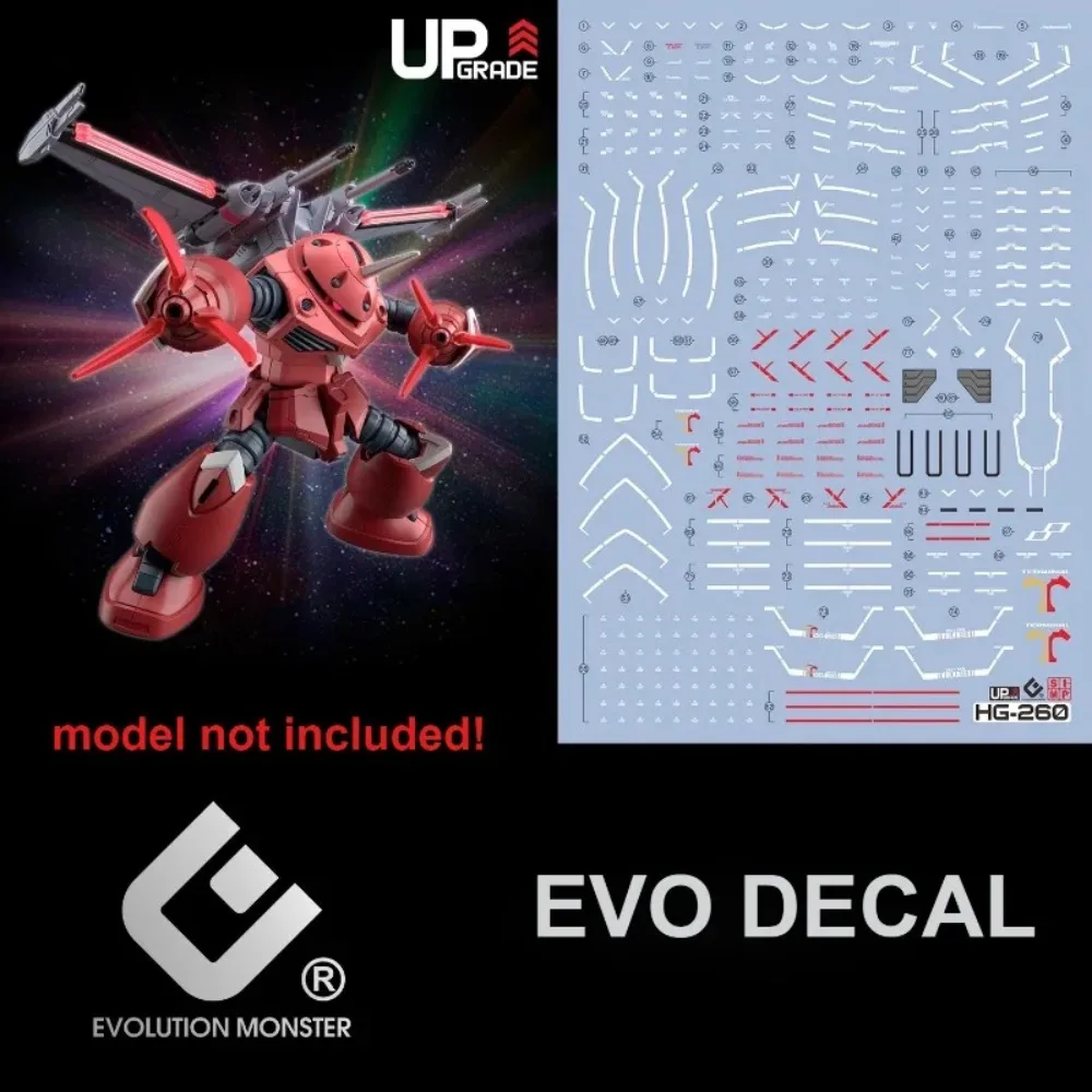 EVO Decal HG-260 High Precision Fluorescent Decals For 1/144 HG Z'GOK Seed ZGMF-MM07 Terminal Model Kit DIY Hobby Detail Parts
