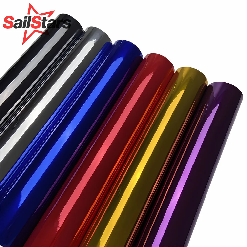 Car Sticker Stretchable Chrome Vinyl Wrap Self Adhesive Film Color Change Roll Decoration Mirror Film Wrapping