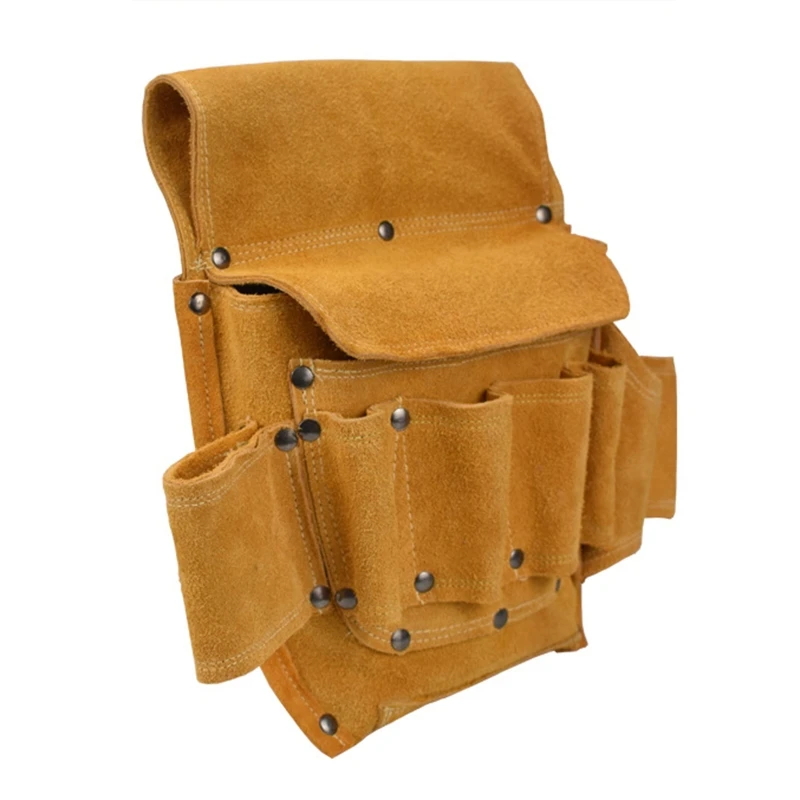Marsupio per attrezzi Custodia per attrezzi per attrezzi hardware in pelle bovina ispessita indossabile Trasporto