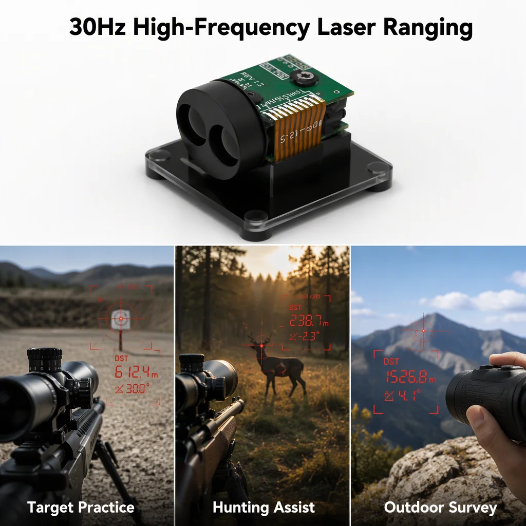 PTGL2-18X-JM 20hz 1800m Laser Rangefinder Module 905nm Serial Laser Distance Sensor for Night Vision