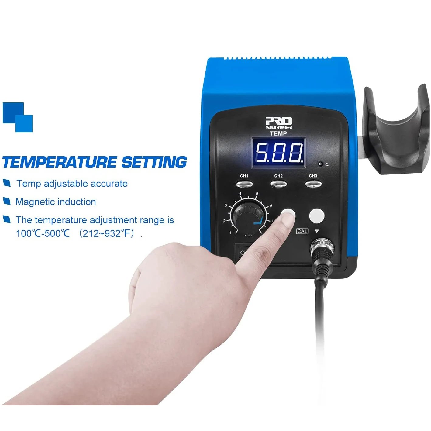 Không Khí Nóng Làm Lại Ga 120V Màn Hình Hiển Thị Kỹ Thuật Số Súng Bắn Nhiệt Với 3 Bộ Lưu Trữ Nhiệt Độ Và Chế Độ Ngủ Luồng Không Khí PROSTORMER