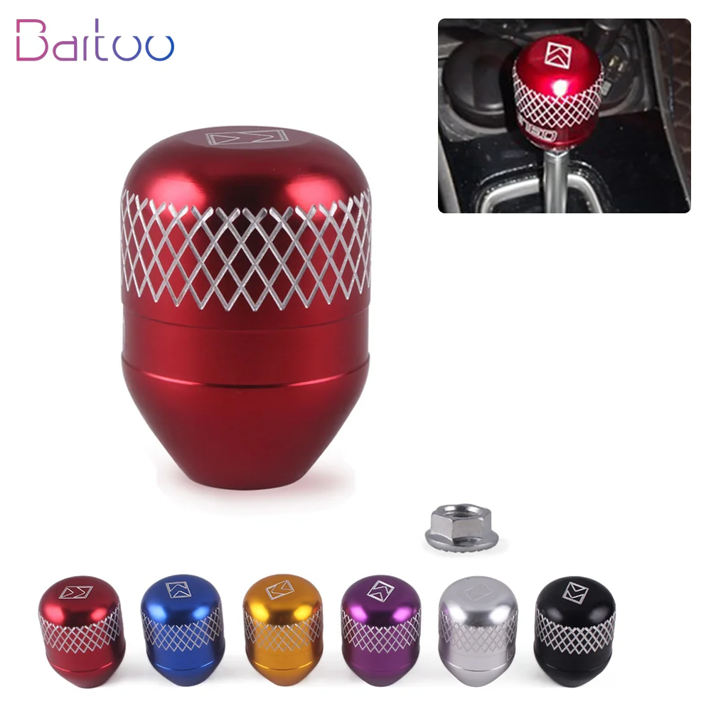 

M10x1.5 Aluminum White Engraved Mark Thread Billet Gear Shift Knob Gear Stick Head Shifter Lever For Honda With Logo SFN023